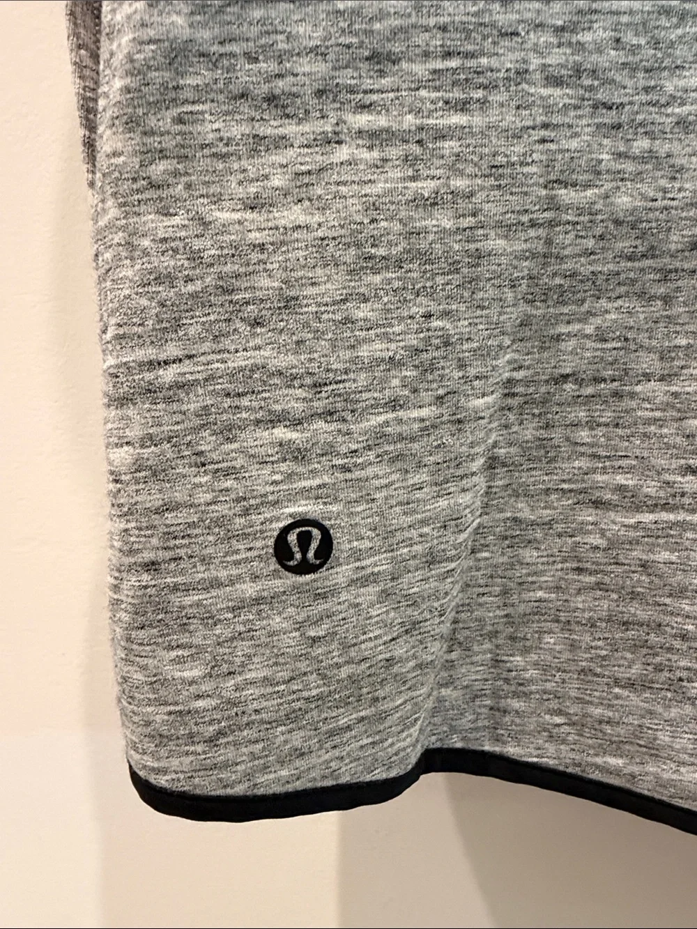 lululemon athletica Heather Gray Sleeveless Hooded Zip Vest with Black Trim